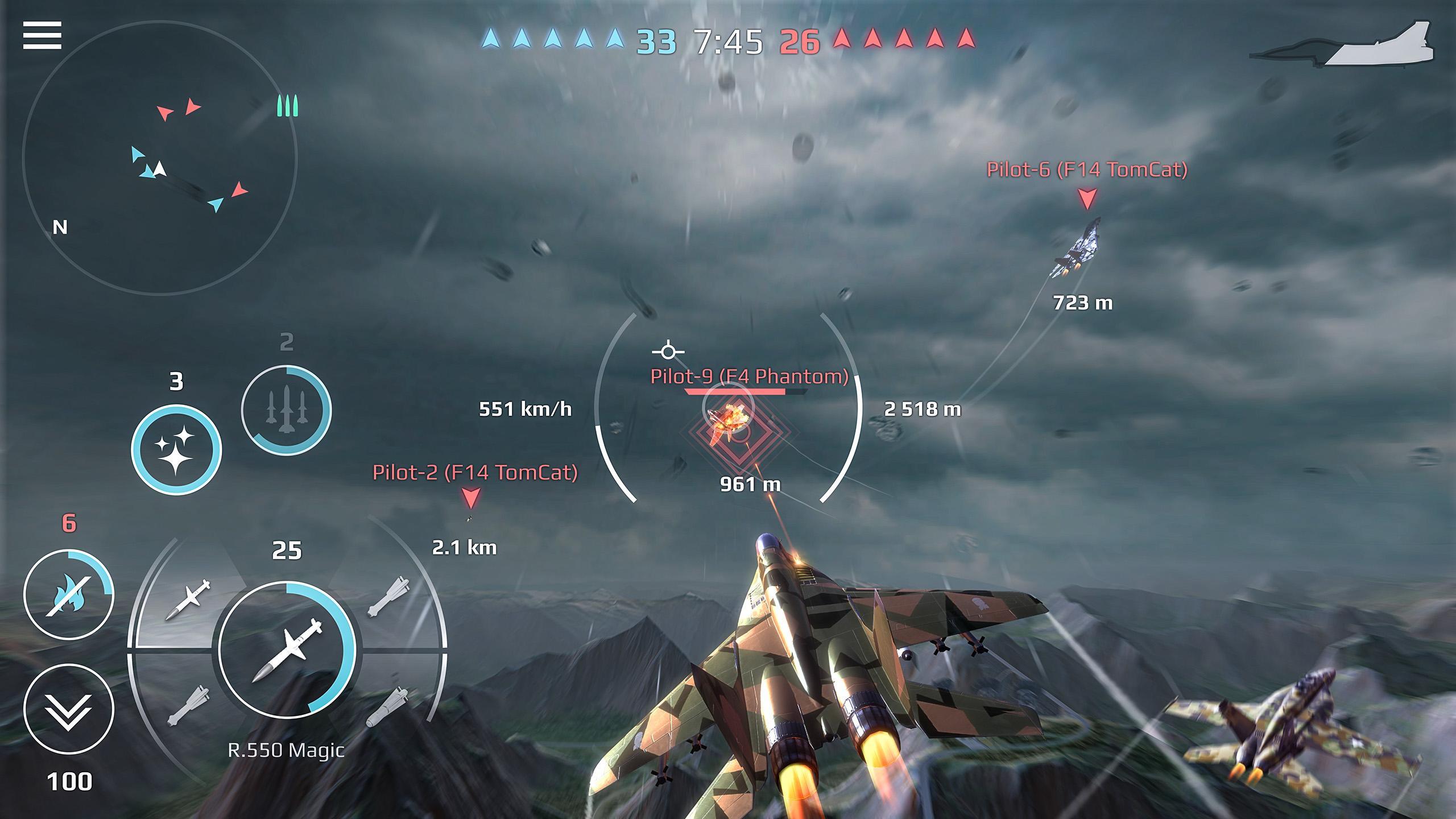 スカイコンバット - 戦争飛行機ゲームスクリーンショット1