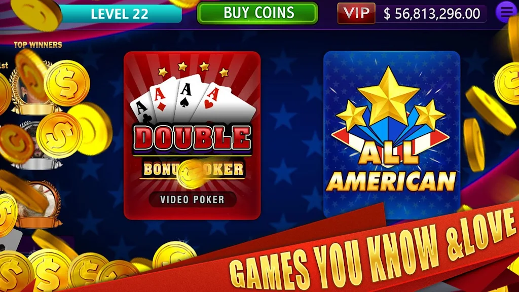 All American & Double Bonus - VIDEO POKER Captura de pantalla 1