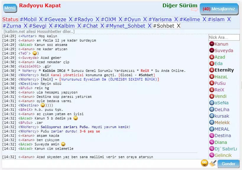 Mirc Sohbet Chat Odaları zrzut ekranu 3