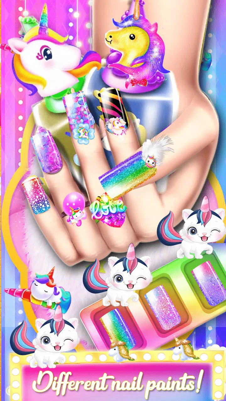 Unicorn Acrylic Nails Makeover Screenshot 1