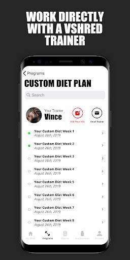 V Shred: Diet & Fitness स्क्रीनशॉट 1