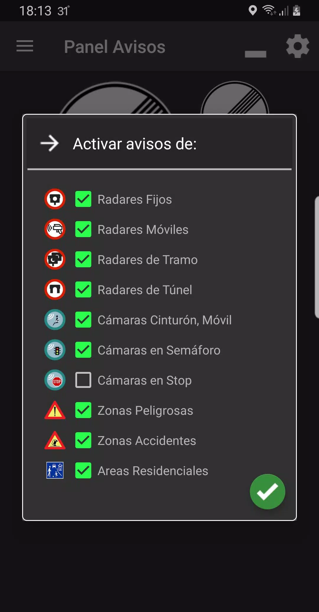 InfoRadars captura de pantalla 3