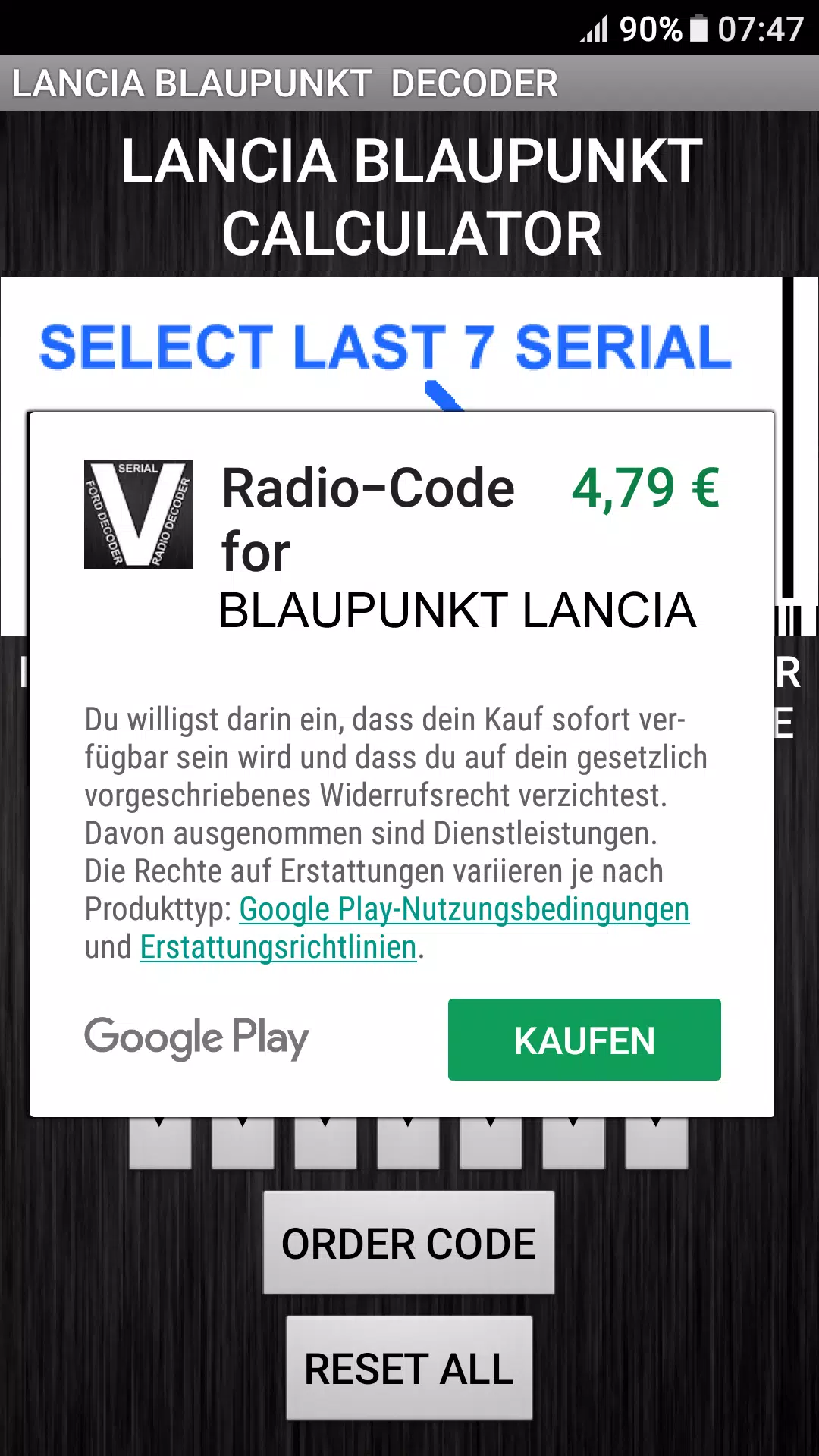 Blaupunkt Lancia Radio Code Capture d’écran4