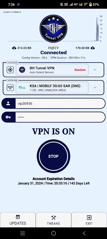 BH Tunnel VPN экрана 3