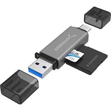 $ 7 pembaca kad SD mikro yang serasi dengan port USB-A dan USB-C