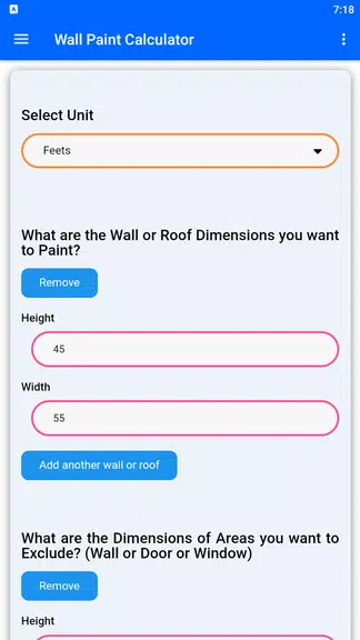 Wall Paint Calculator Screenshot 1