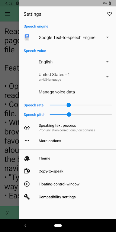 Screenshot T2S: Text to Voice/Read Aloud 3