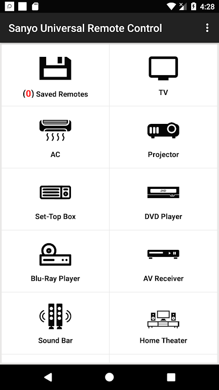 Sanyo Universal Remote Capture d’écran1