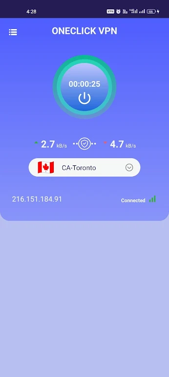 OneClick VPN - Turbo VPN App экрана 3