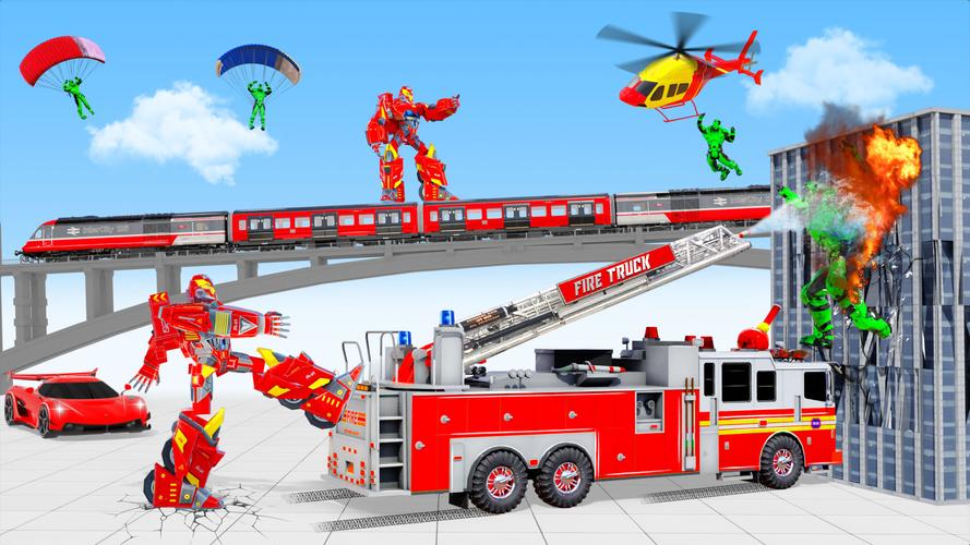 Fire Truck Robot Car Game屏幕截圖3