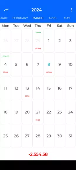 Money Calendar ảnh chụp màn hình 1