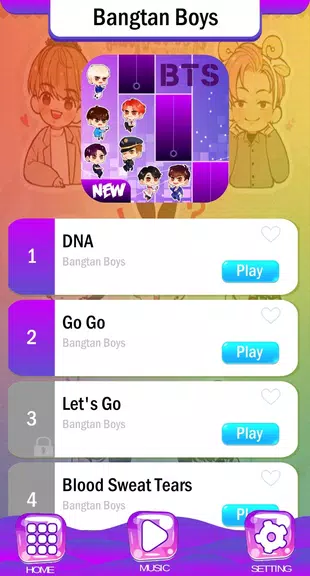 BTS Chibi Piano Tiles экрана 1