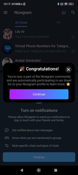 Nicegram: AI Chat for Telegram स्क्रीनशॉट 1