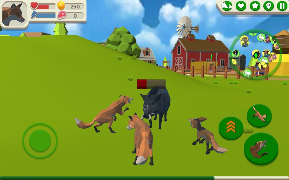 Fox Family - Animal Simulator Mod 스크린 샷 1