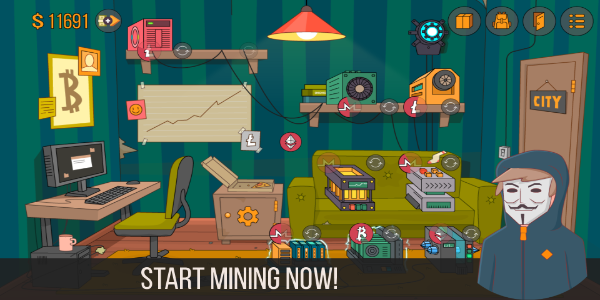 Bitcoin miner: Idle Simulatorスクリーンショット1