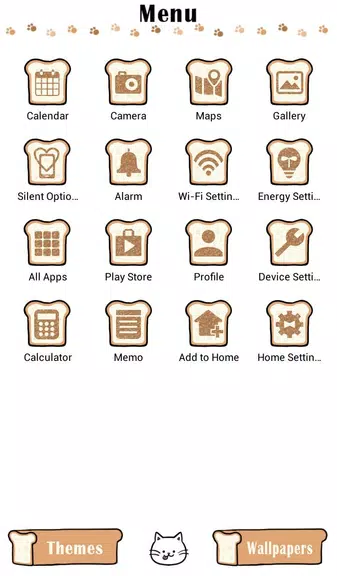 Cute Wallpaper Bread Cat Theme screenshot 2