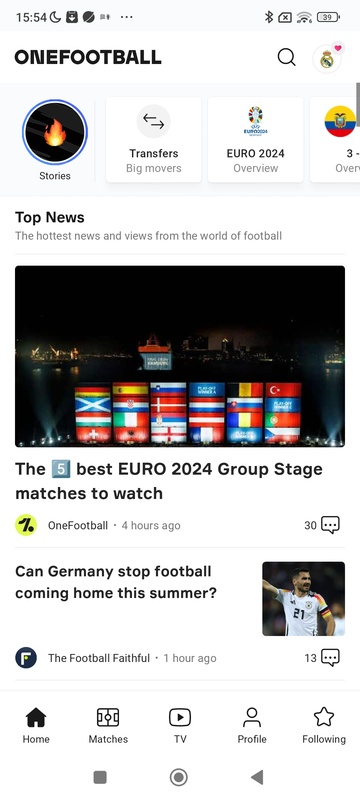 OneFootball Resultados en vivo captura de pantalla 3