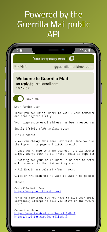 Guerrilla Mail - Temp Mail captura de pantalla 2