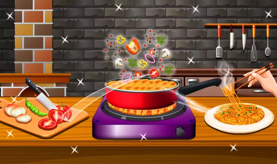 Crispy Noodles Cooking Game экрана 2