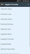 Math Formulas Algebra Screenshot 1