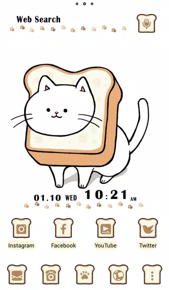 Cute Wallpaper Bread Cat Theme screenshot 1