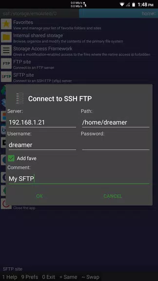 SFTP plugin to Ghost Commander屏幕截圖1