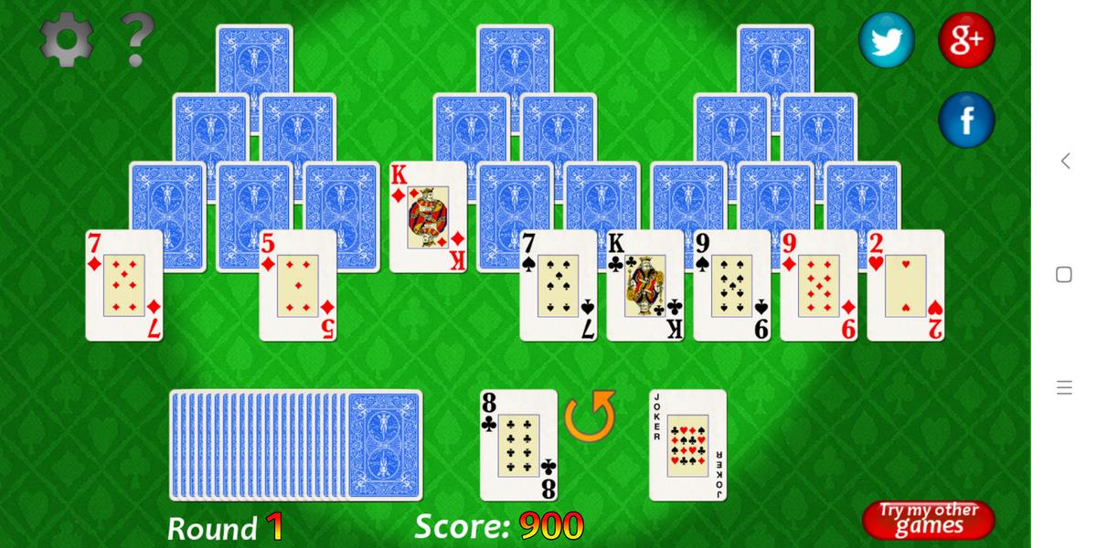 ภาพหน้าจอ Vegas Solitaire TriPeaks 3