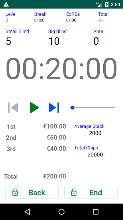 Easy Poker Tournament Timer Screenshot 2