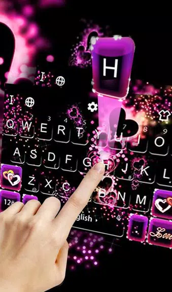 Sparkling Purple Heart Keyboard Theme Capture d’écran1