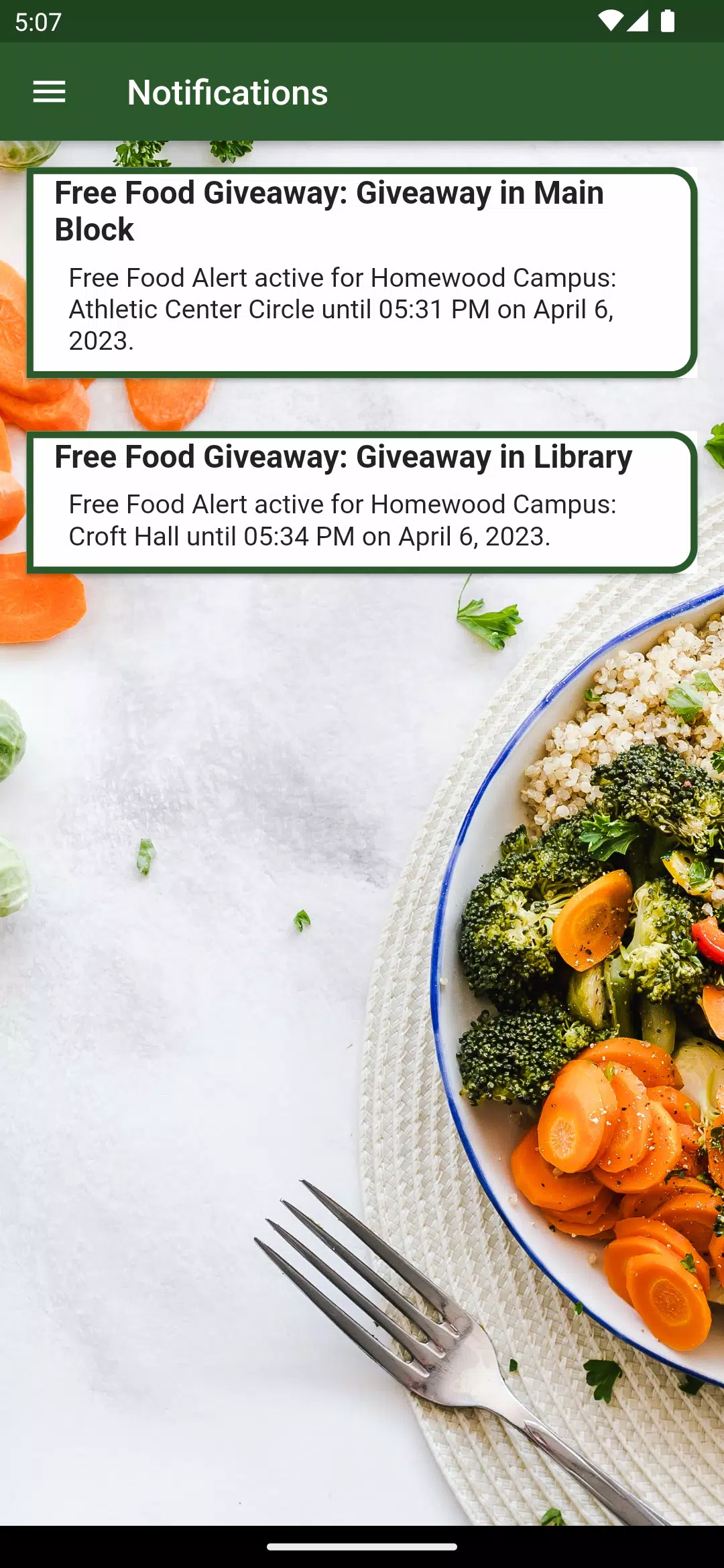 Free Food Alert屏幕截圖4
