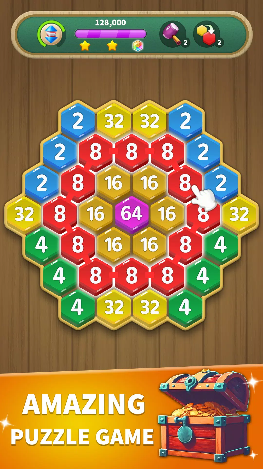 Hexa Connect: 2048 Puzzle ảnh chụp màn hình 1