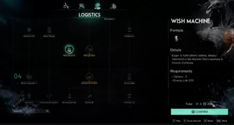 Once Human Wish Machine crafting interface
