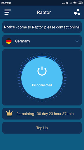 RaptorVPN screenshot 1