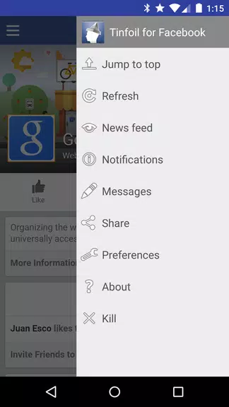 ภาพหน้าจอ Tinfoil for Facebook 2