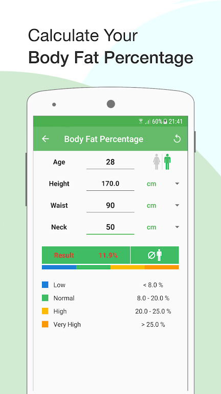 BMI Calculator: Weight Tracker Capture d'écran 2