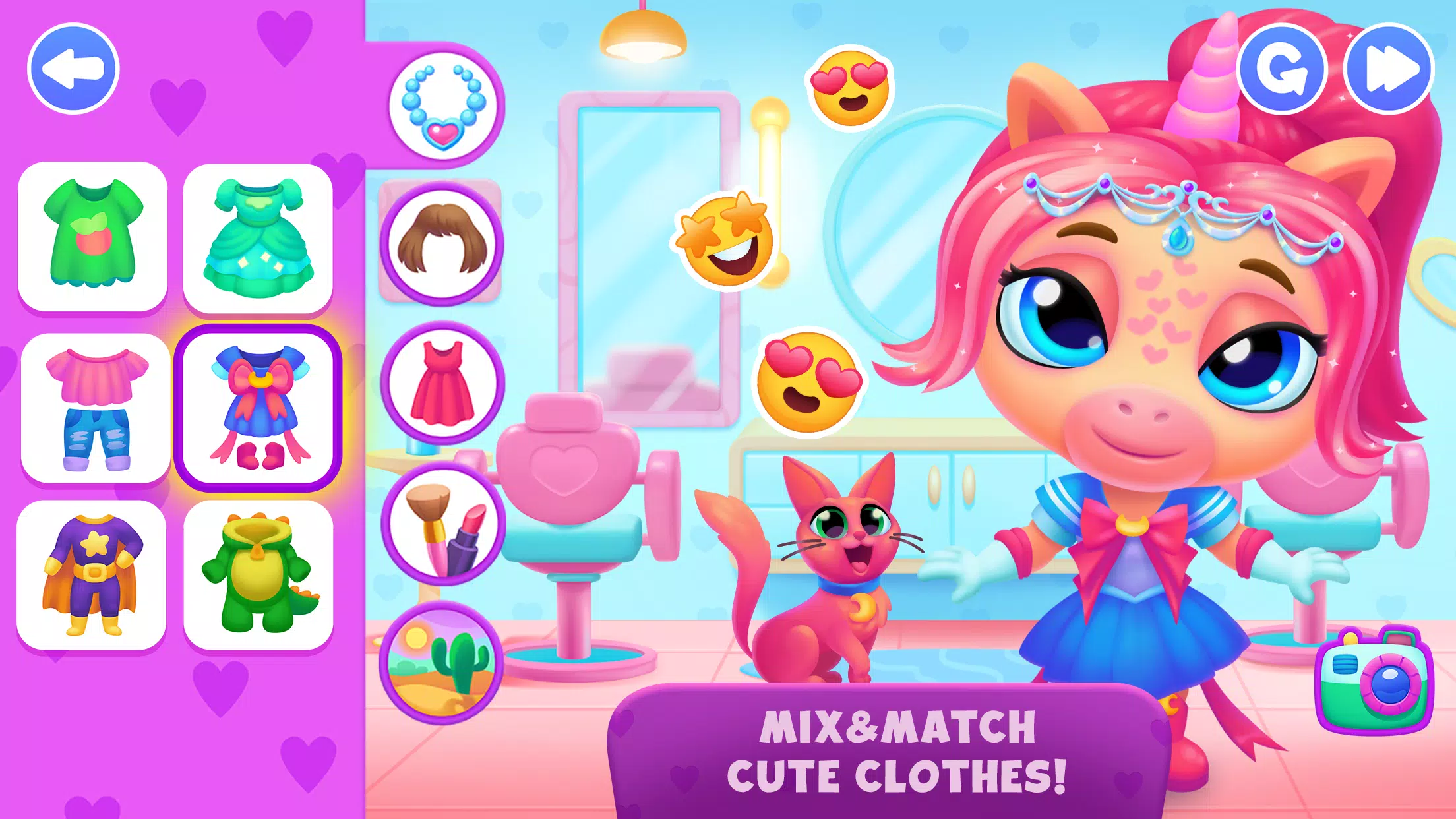 Unicorn Dress up games kids zrzut ekranu 3