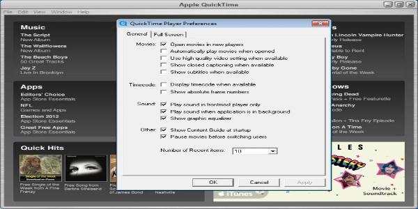 ภาพหน้าจอ QuickTime 3