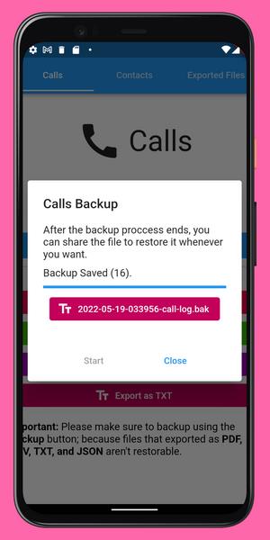 Call Log Backup,Restore & PDF Export Capture d’écran3