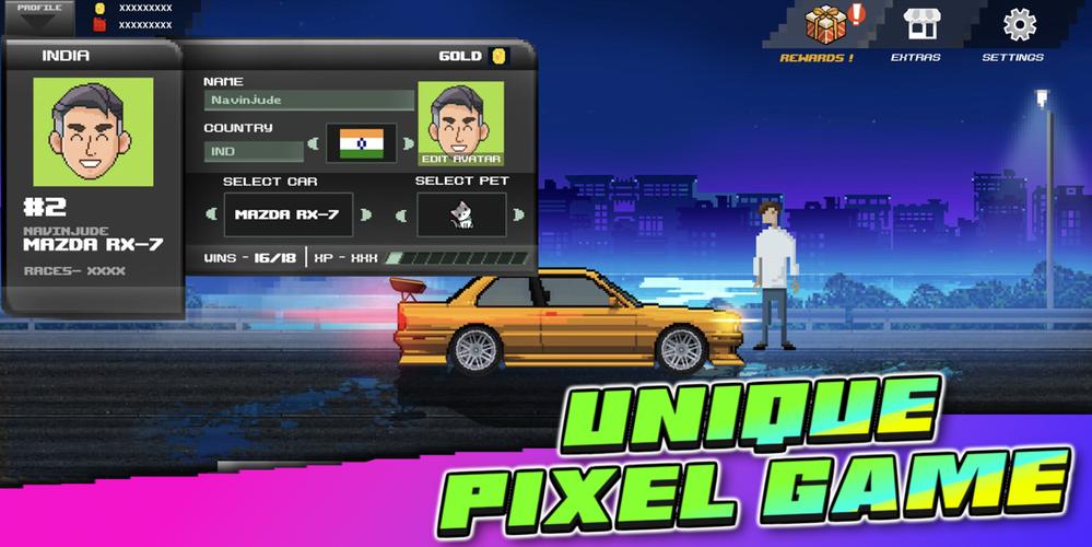 Pixel Car: Reckless Racer Capture d’écran2