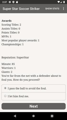 Screenshot Super Star Soccer Striker 4