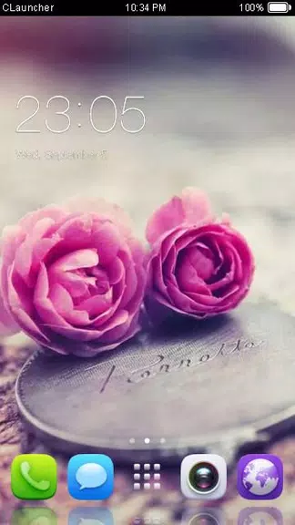 Pink Roses Theme C Launcher ကိုဖန်သားပြင်1