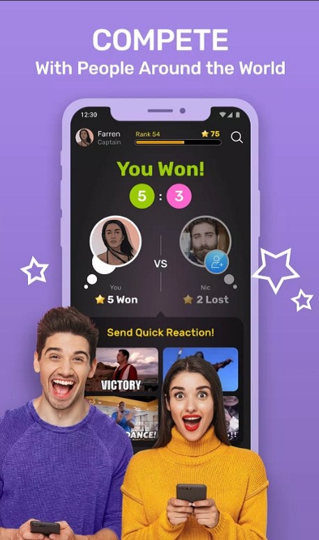 TRIVIA GO! Live 1v1 Quiz Game ảnh chụp màn hình 2