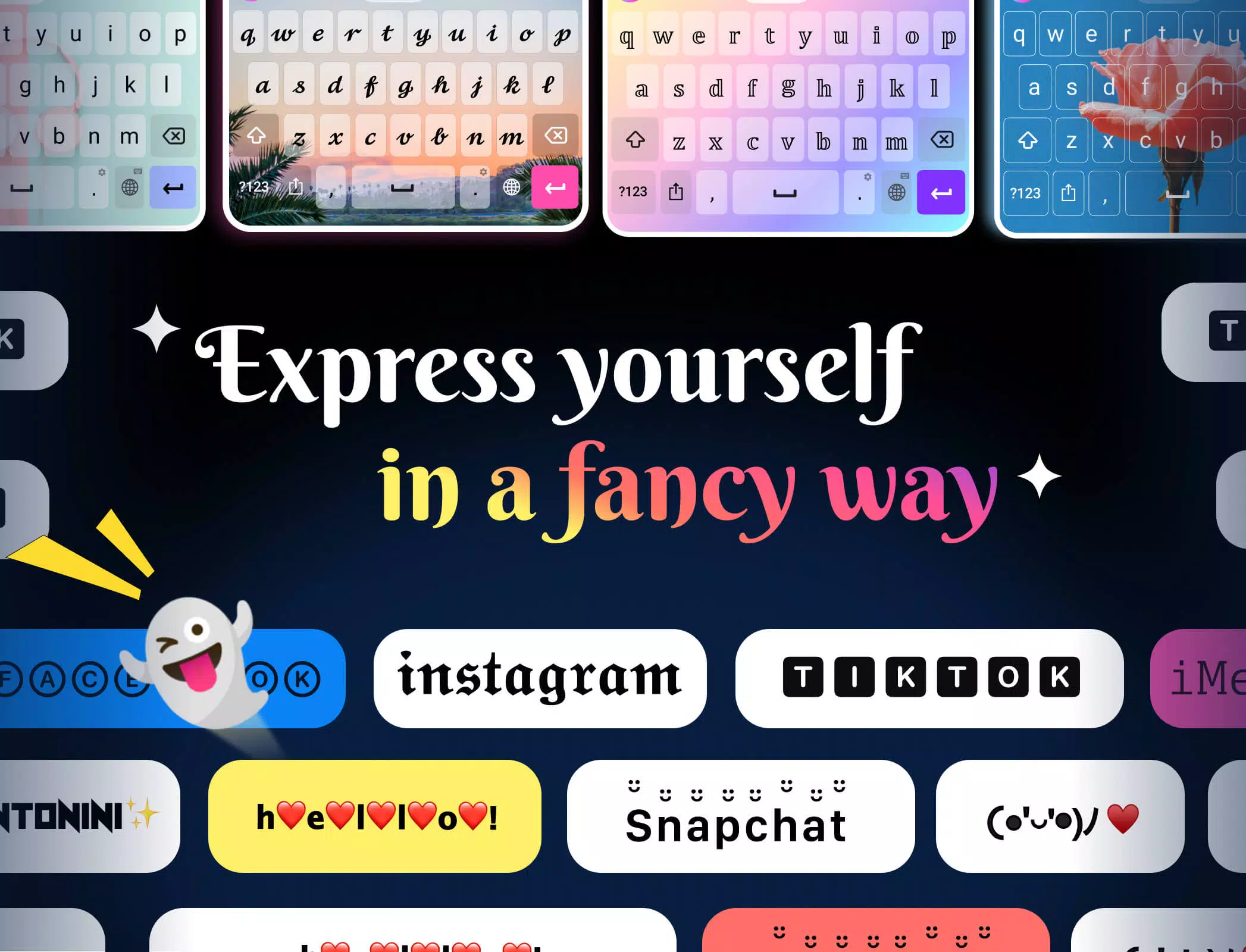 Fonts Keyboard Themes & Emoji Captura de tela 1