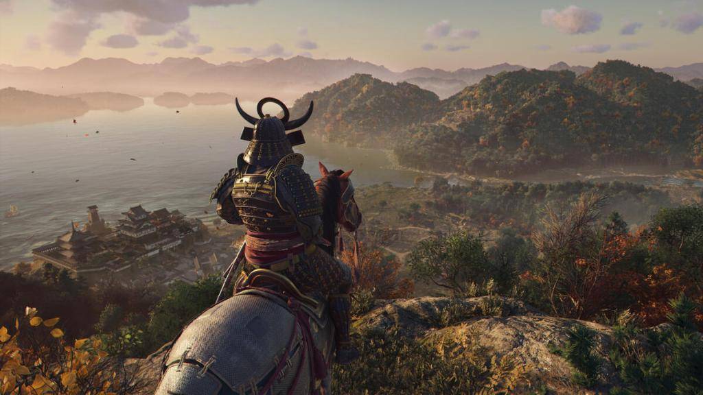Yasukeは彼のマウントで海岸の眺めを見る、Ubisoft Press Centerの画像