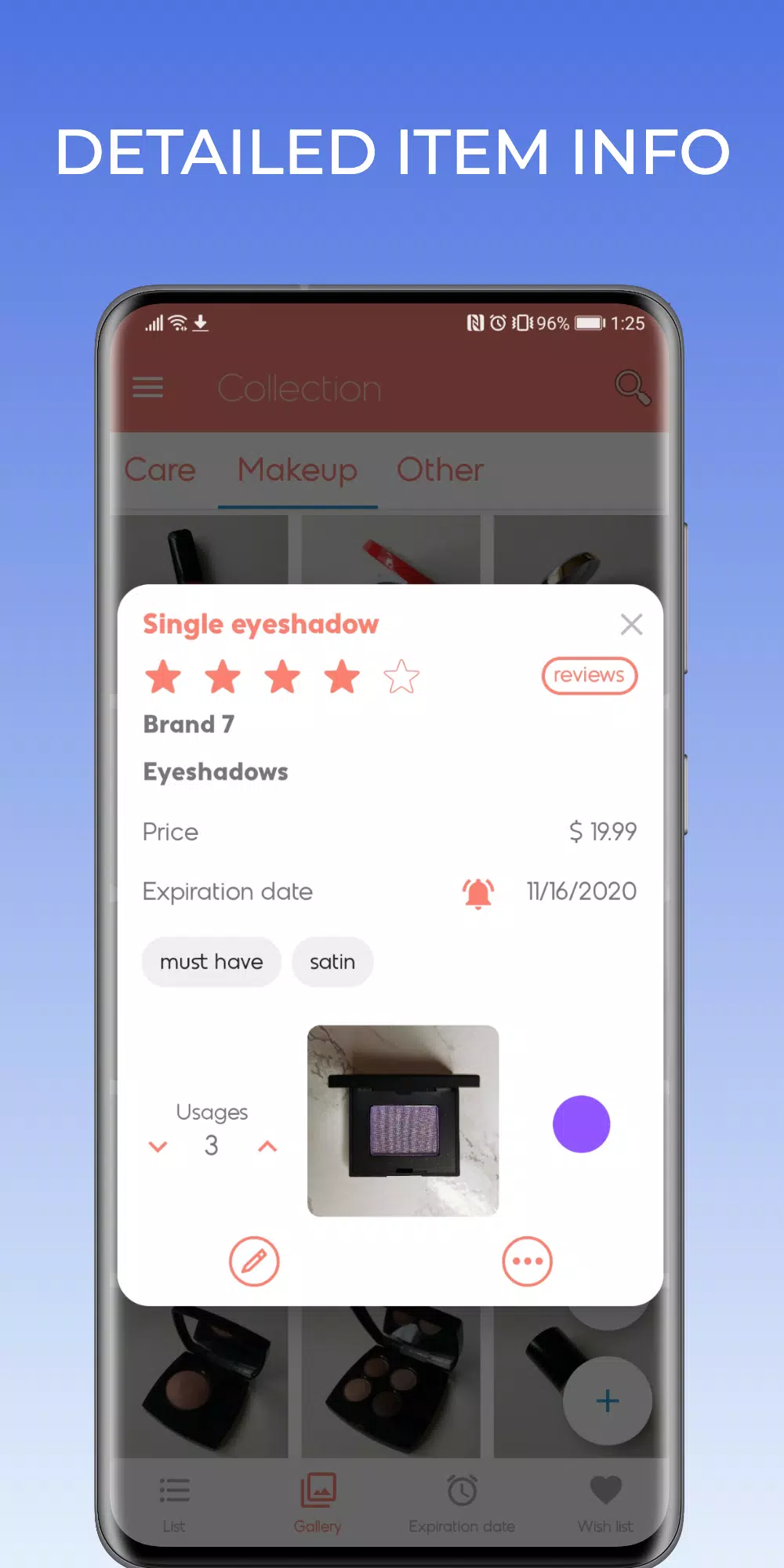 Beautistics: Makeup Organizer Screenshot 2