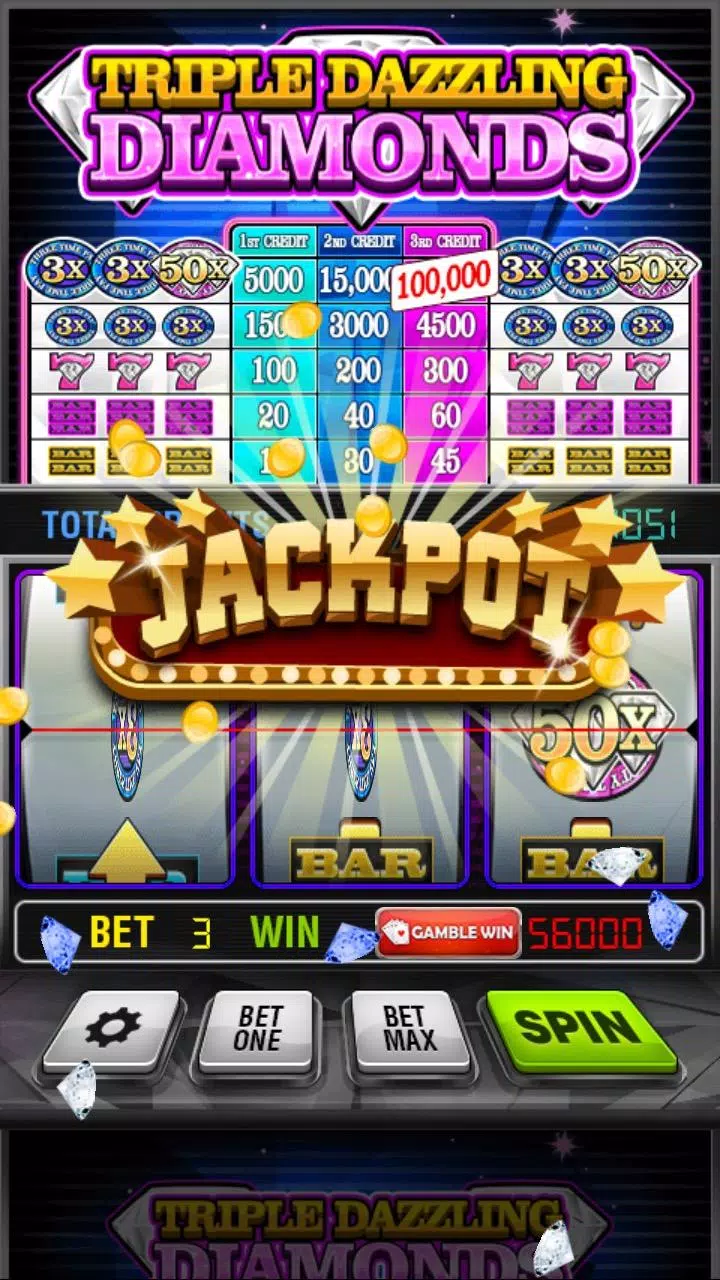 Triple Dazzling Diamonds Slots スクリーンショット 2