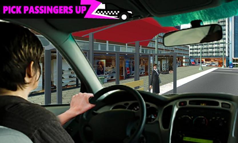 Pink Taxi Driving Game 3D Screenshot 4