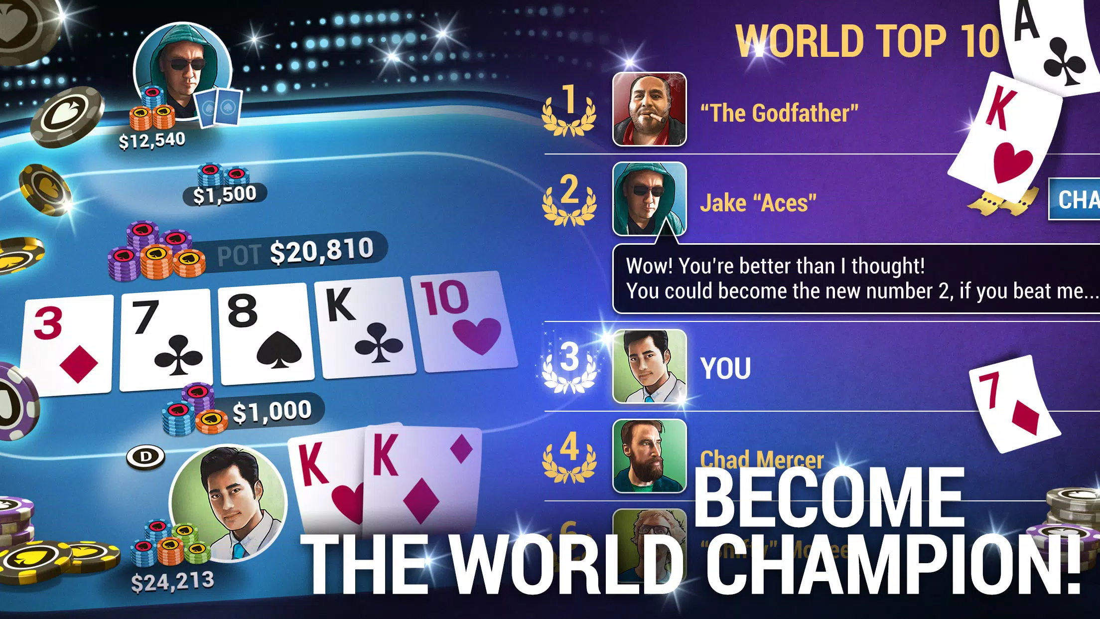 Screenshot Poker World, Offline TX Holdem 3
