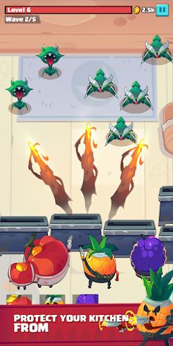 Fruit War: Idle Defense Game captura de pantalla 1