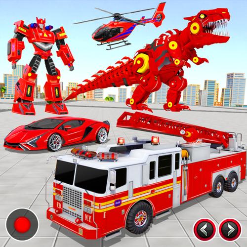 Fire Truck Robot Car Game ekran görüntüsü 1